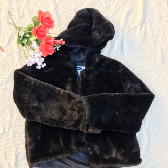 Black old navy hooded jacket size :6 - Picture 2 of 4